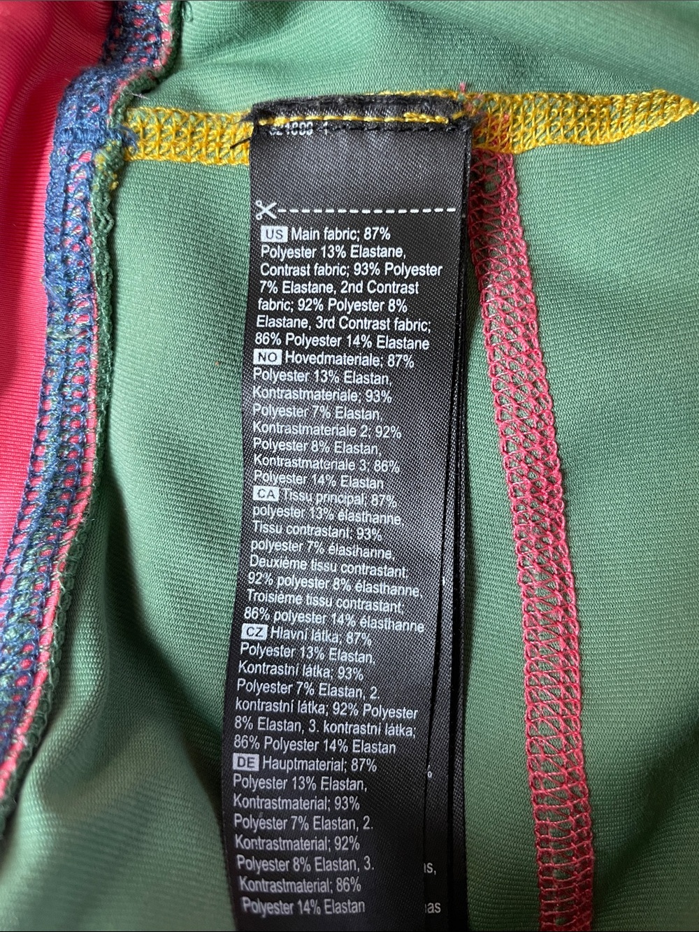 NWOT Kari Traa Green Leggings with Pink, Yellow & Blue Trim. Size Medium. - Picture 8 of 8